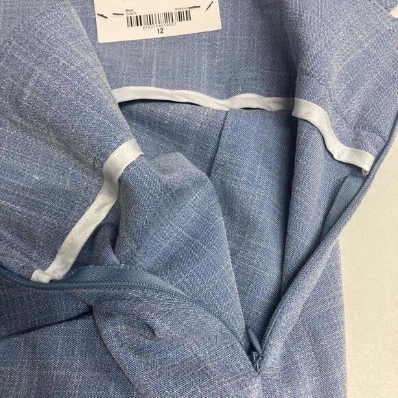 WORTHINGTON Women’s Wide Leg Blue Pants Size 12 Tie Belt Retro - Picture 5 of 12